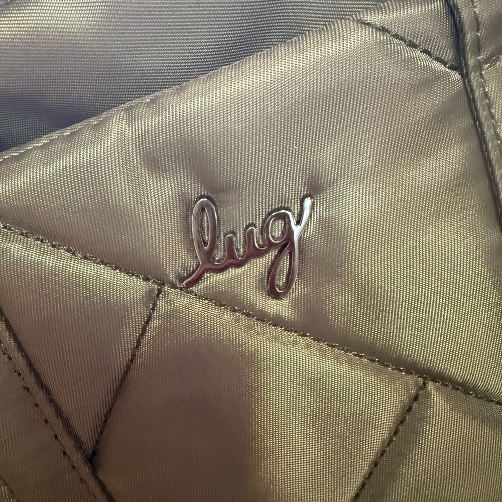 lug Quilted Olive Green Nylon Crossbody Tote - Picture 2 of 6